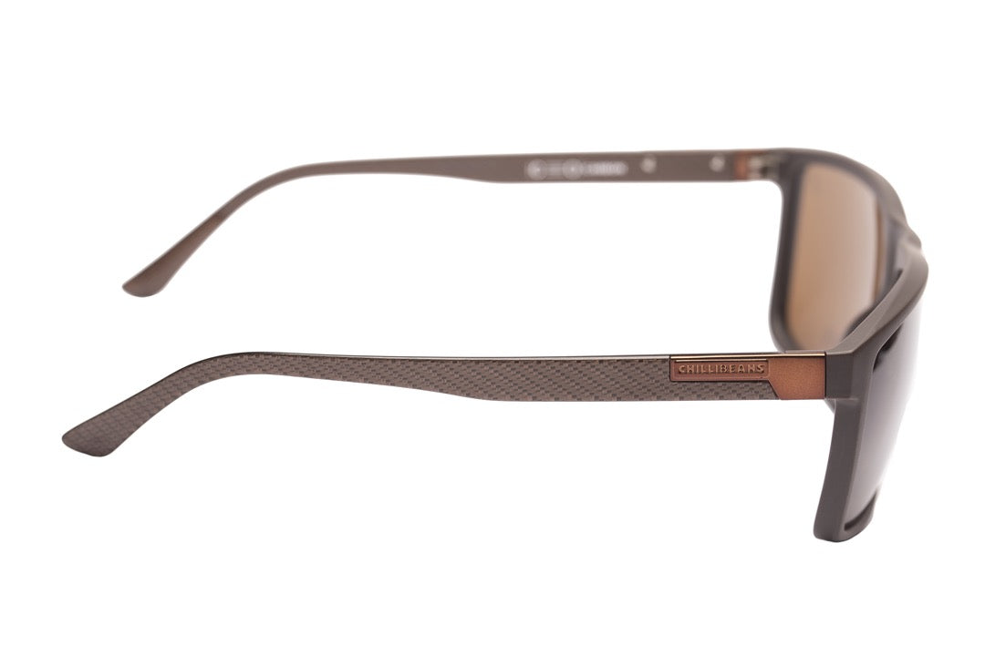 OCULOS UNISSEX FIBRA DE CARBONO QUADRADO MARROM OCCL4493