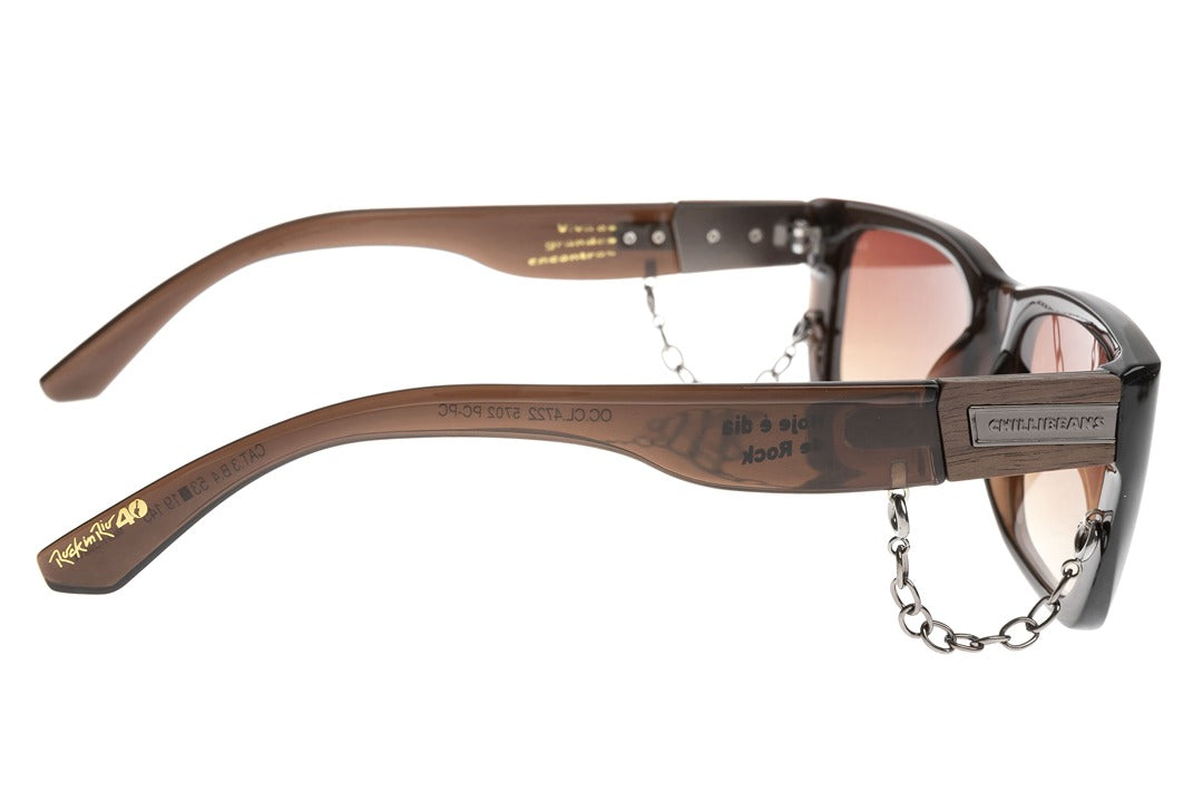OCULOS UNISSEX ROCK IN RIO 2024 QUADRADO MARROM OCCL4722