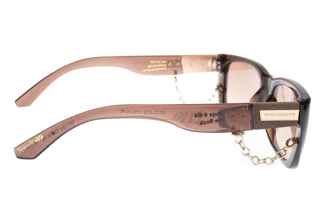 OCULOS UNISSEX ROCK IN RIO 2024 QUADRADO MARROM OCCL4722