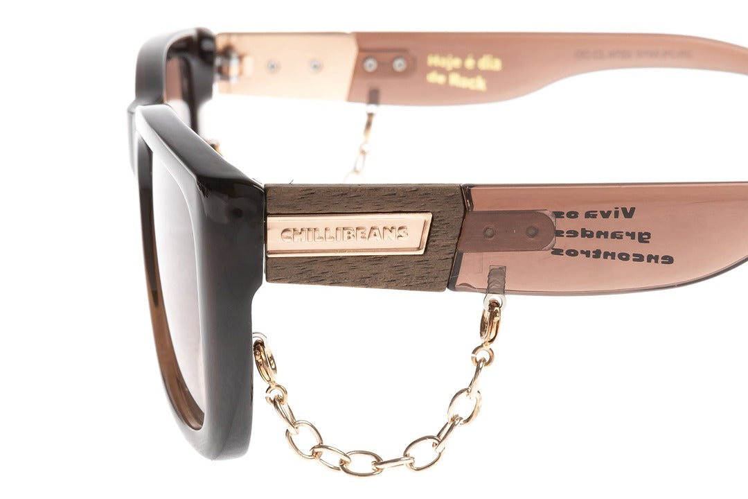OCULOS UNISSEX ROCK IN RIO 2024 QUADRADO MARROM OCCL4722