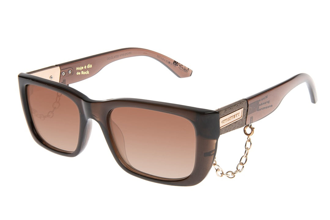 OCULOS UNISSEX ROCK IN RIO 2024 QUADRADO MARROM OCCL4722
