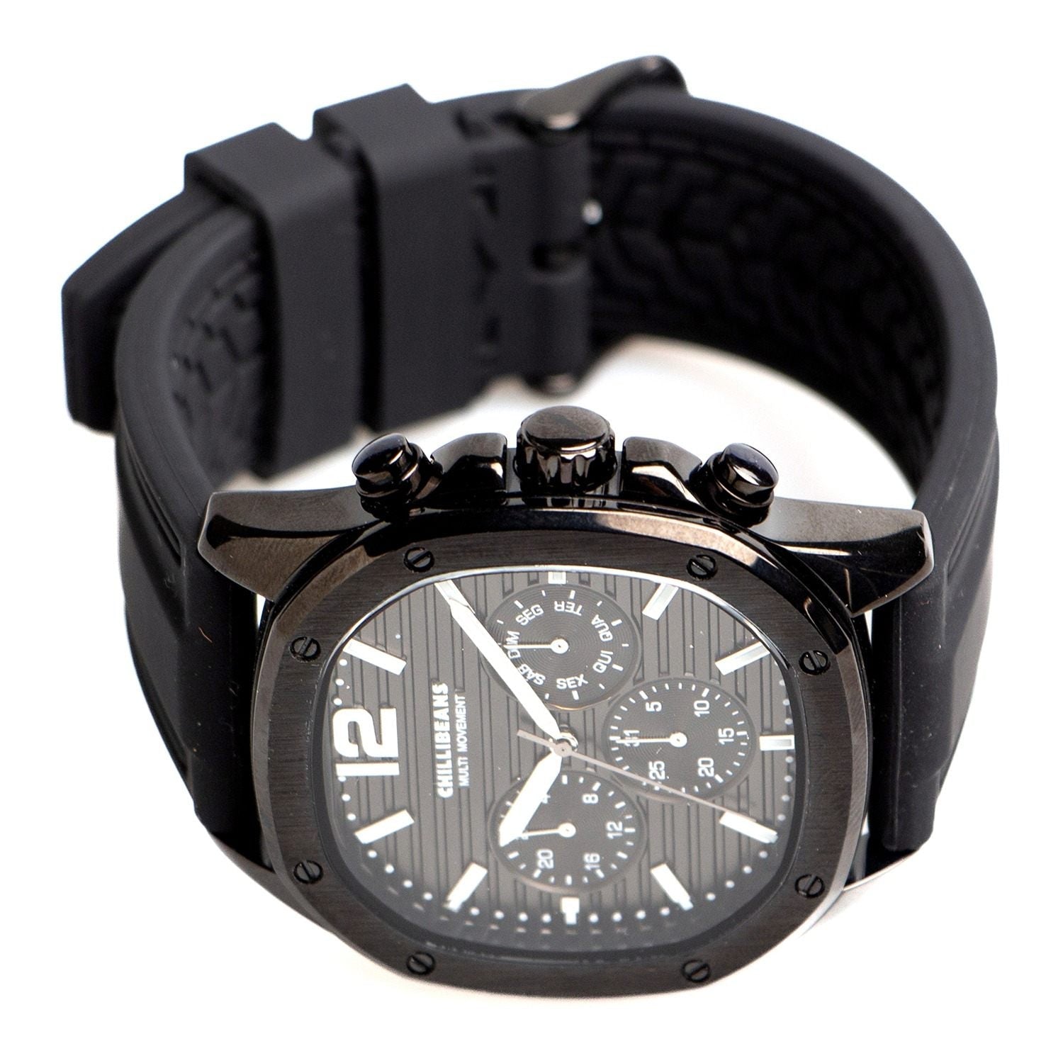 RELOGIOS CHILLI BEANS MASCULINO PRETO BRASS REES0280