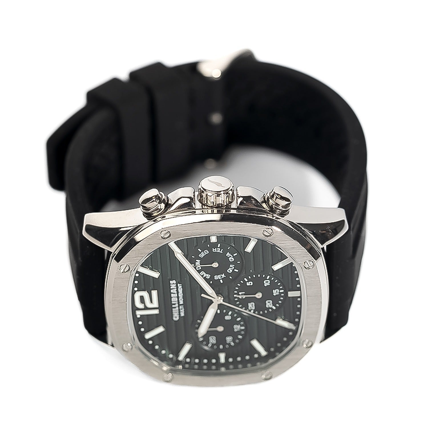 RELOGIOS CHILLI BEANS MASCULINO PRETO BRASS REES0280