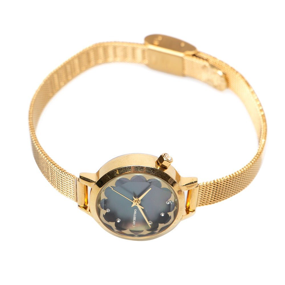 RELOGIOS RISQUE FEMININO DOURADO BRASS REMT1712