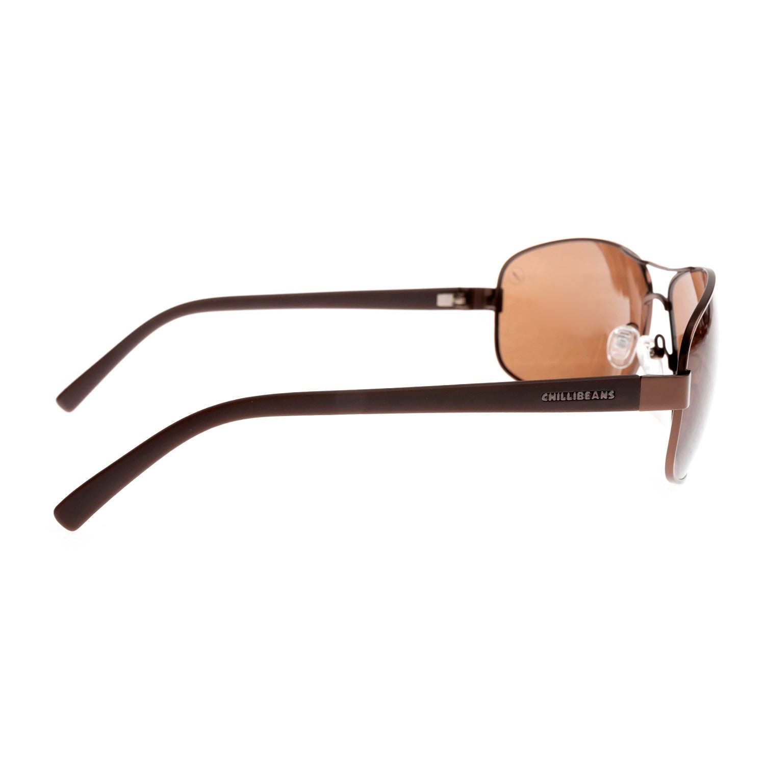 OCULOS CHILLI BEANS MASCULINO MARROM ACO INOXIDAVEL OCMT3959