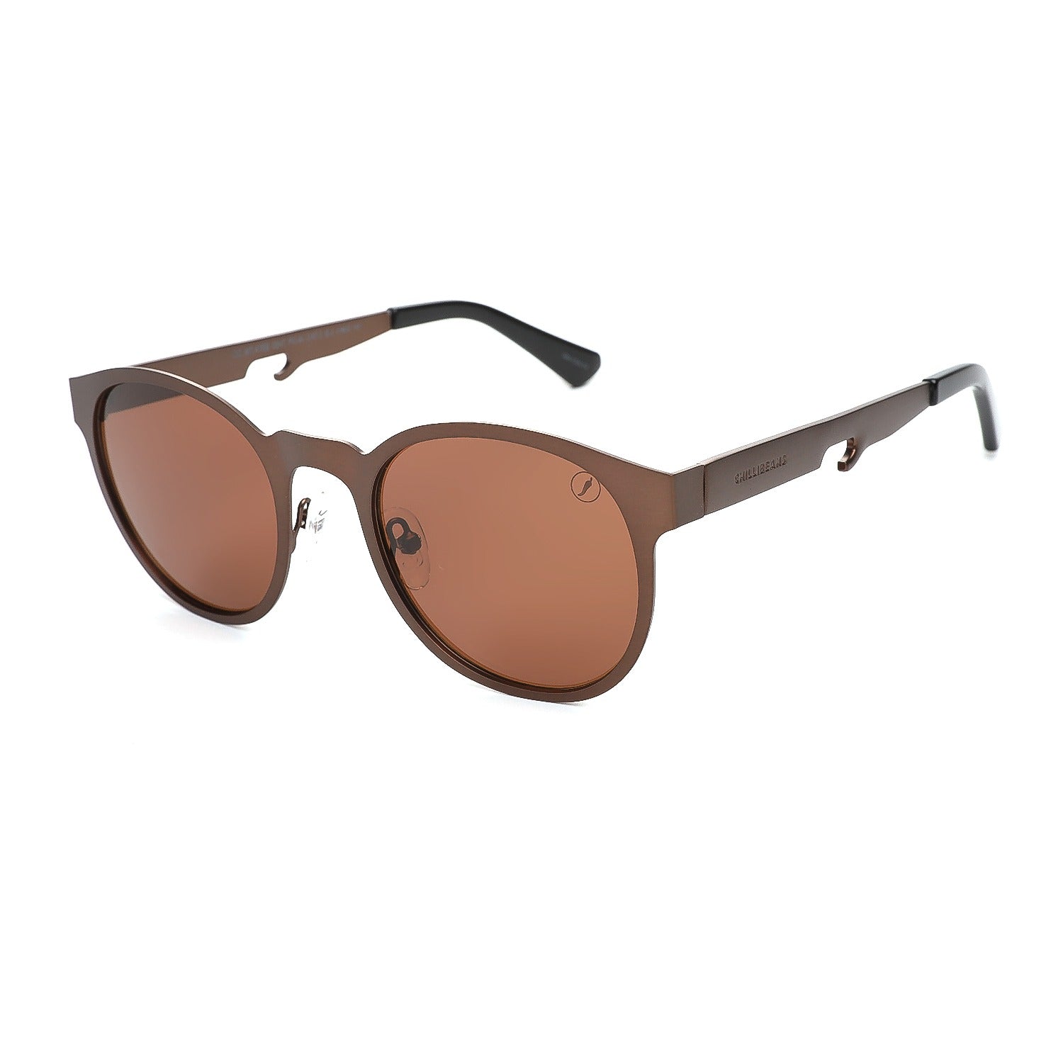 OCULOS CHILLI BEANS MASCULINO MARROM ACO INOXIDAVEL OCMT4169