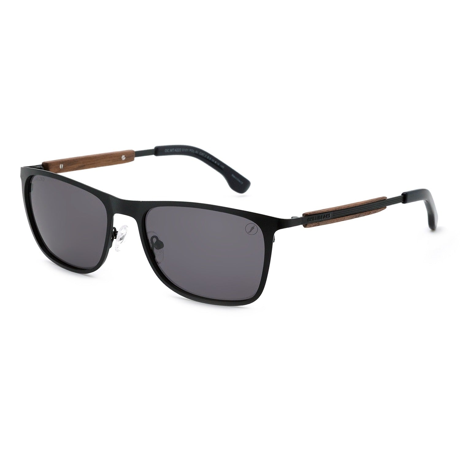 OCULOS BAMBU E MADEIRA MASCULINO PRETO ACO INOXIDAVEL OCMT4222