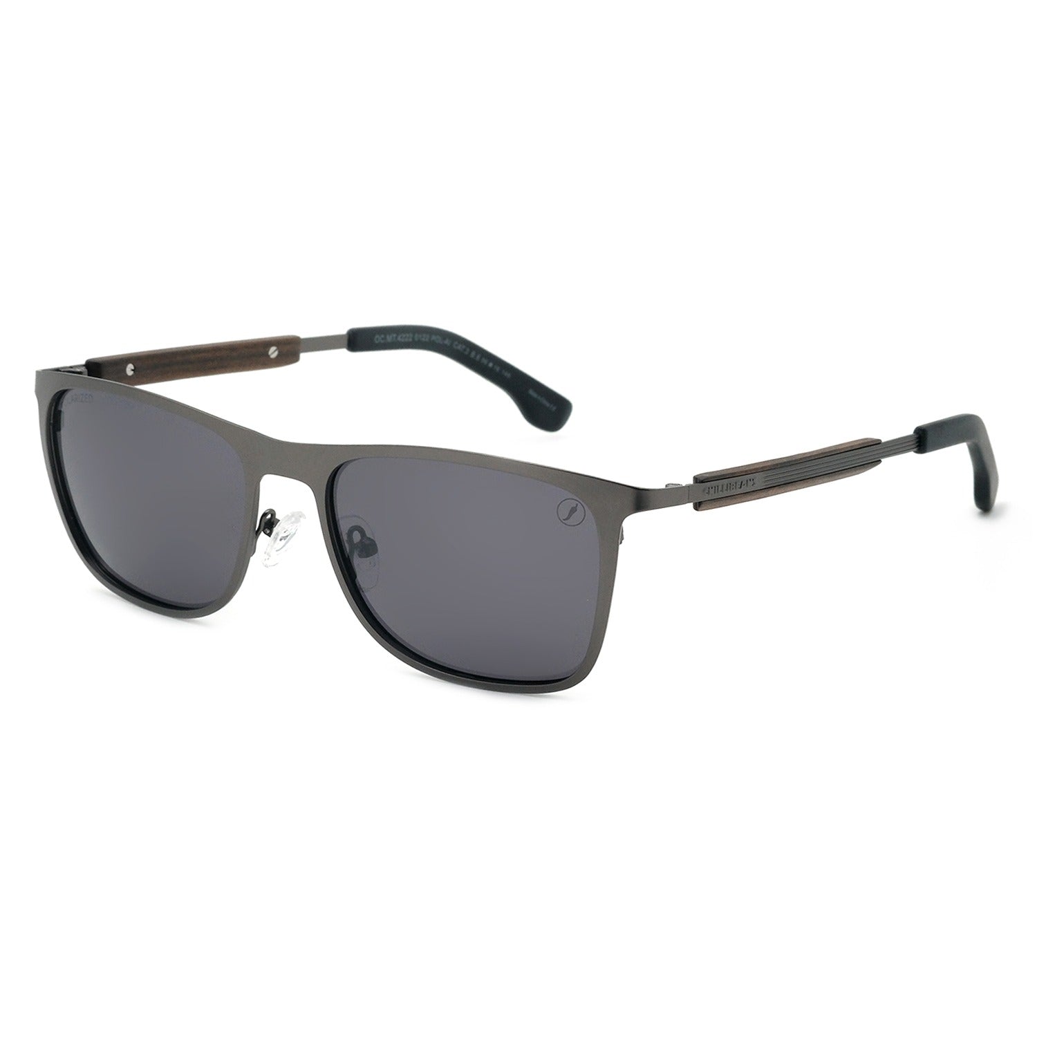 OCULOS BAMBU E MADEIRA MASCULINO PRETO ACO INOXIDAVEL OCMT4222