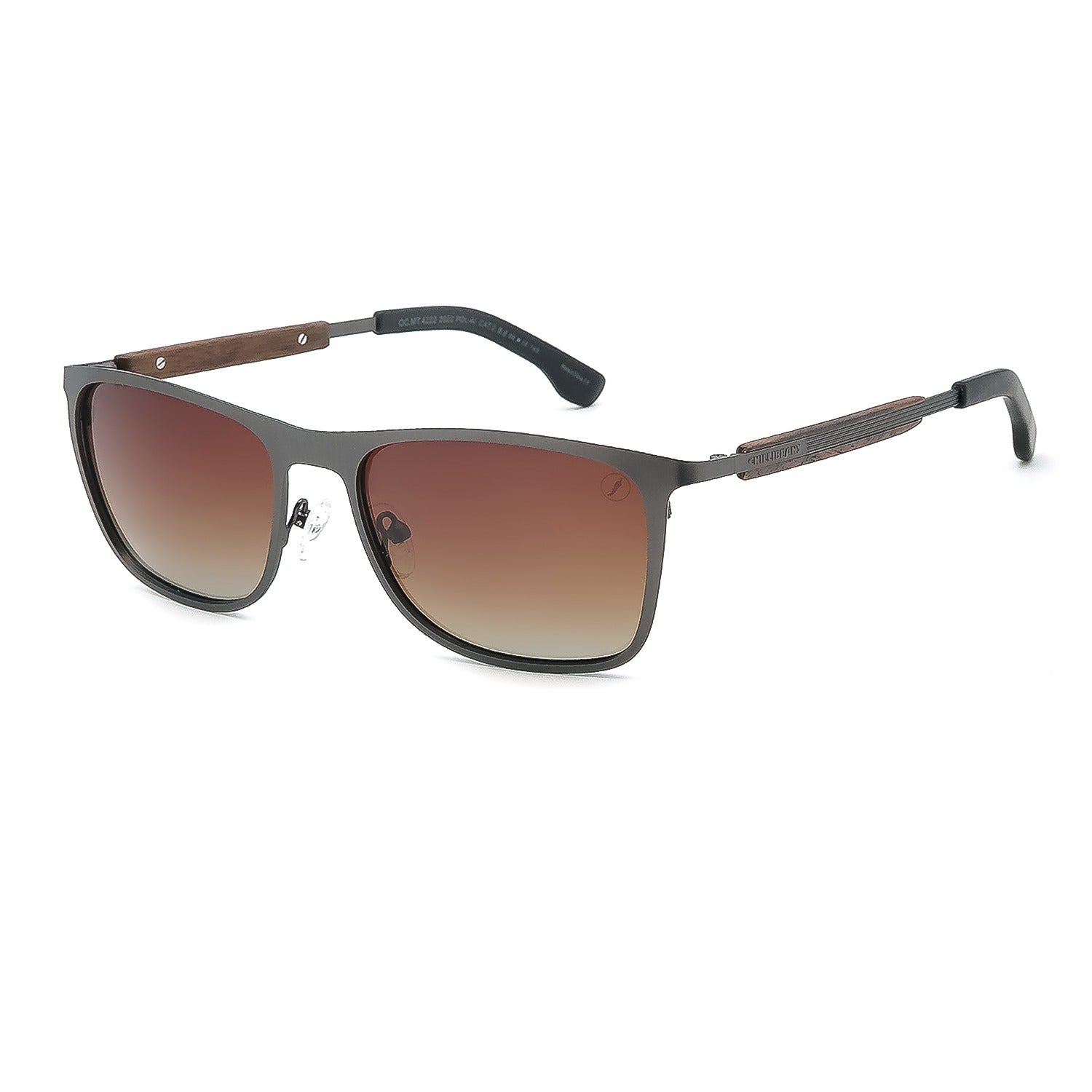 OCULOS BAMBU E MADEIRA MASCULINO PRETO ACO INOXIDAVEL OCMT4222