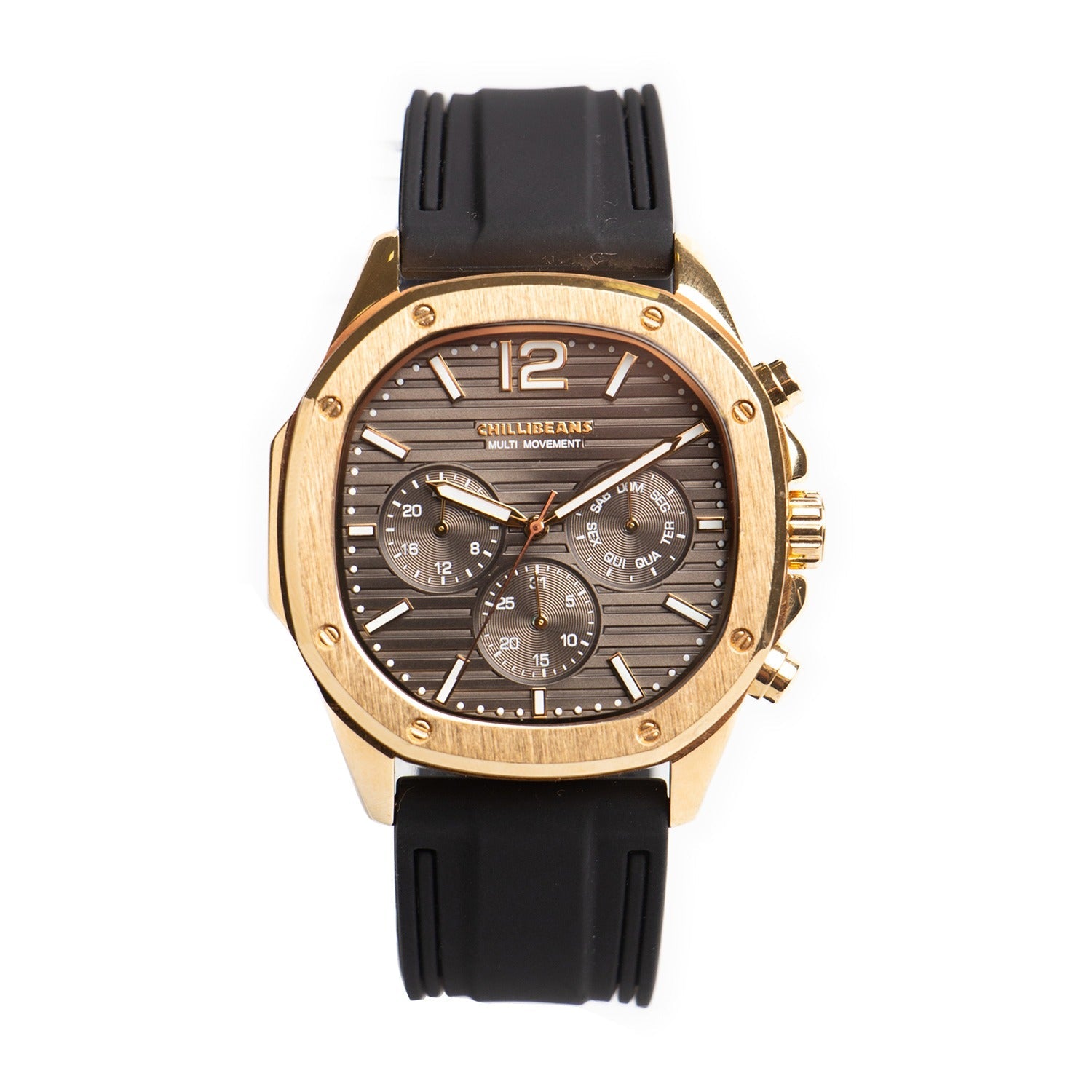 RELOGIOS CHILLI BEANS MASCULINO PRETO BRASS REES0280