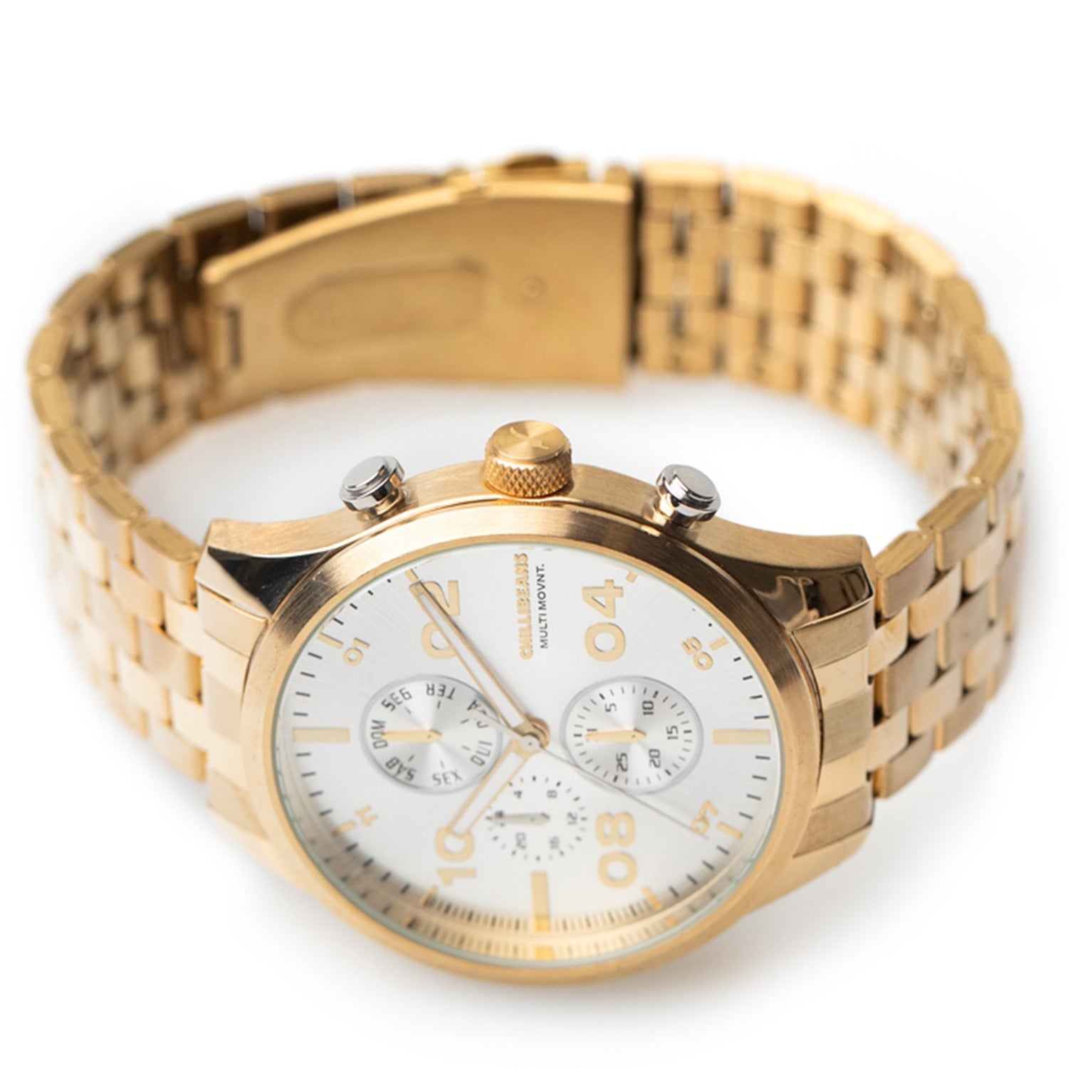 RELOGIOS CHILLI BEANS MASCULINO PRATA BRASS REMT1656