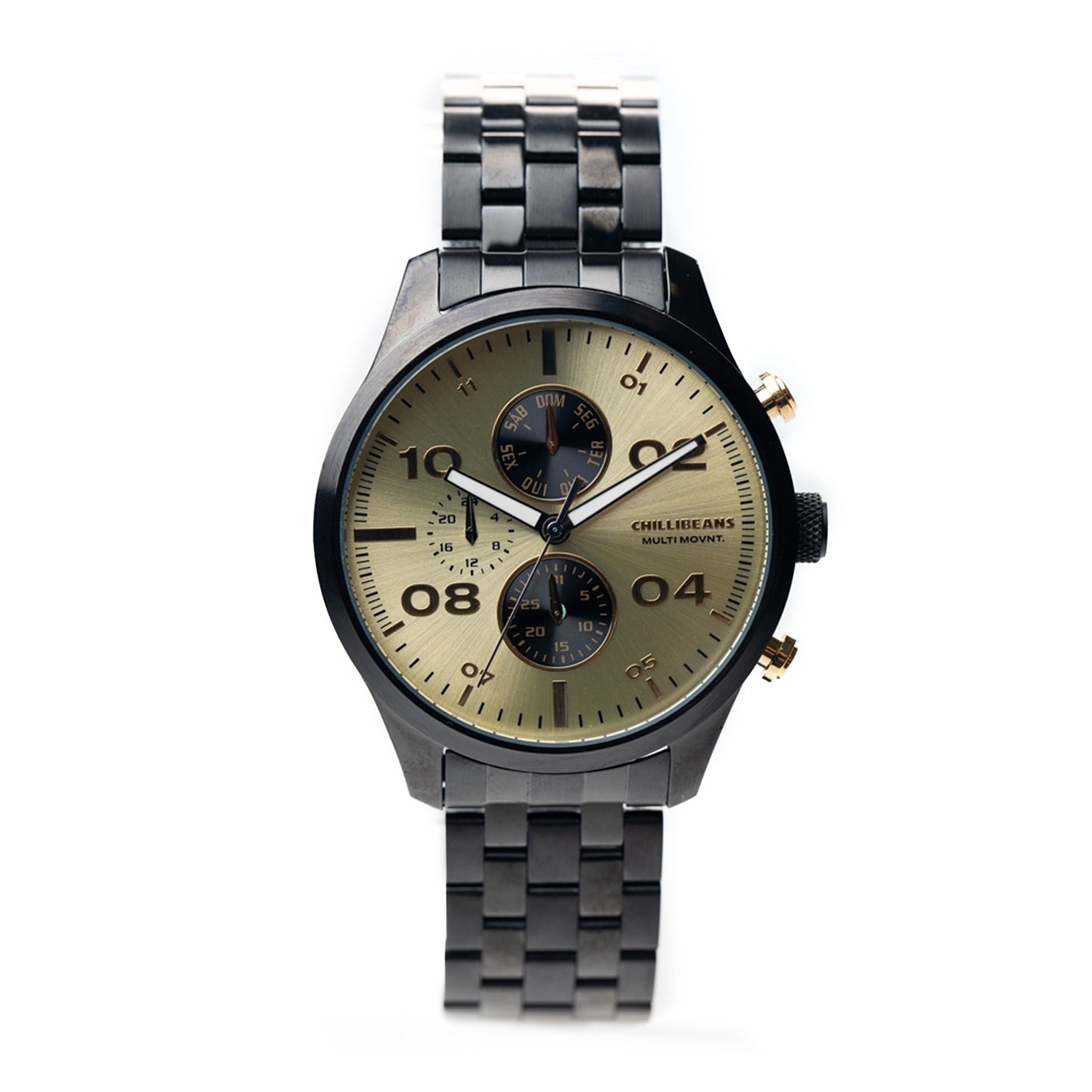 RELOGIOS CHILLI BEANS MASCULINO PRATA BRASS REMT1656