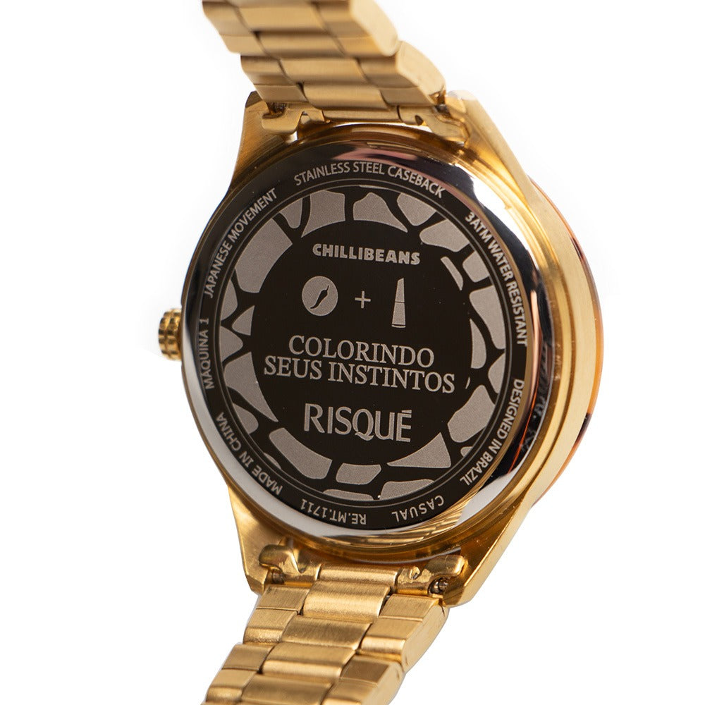 RELOGIOS RISQUE FEMININO ROSE BRASS REMT1711
