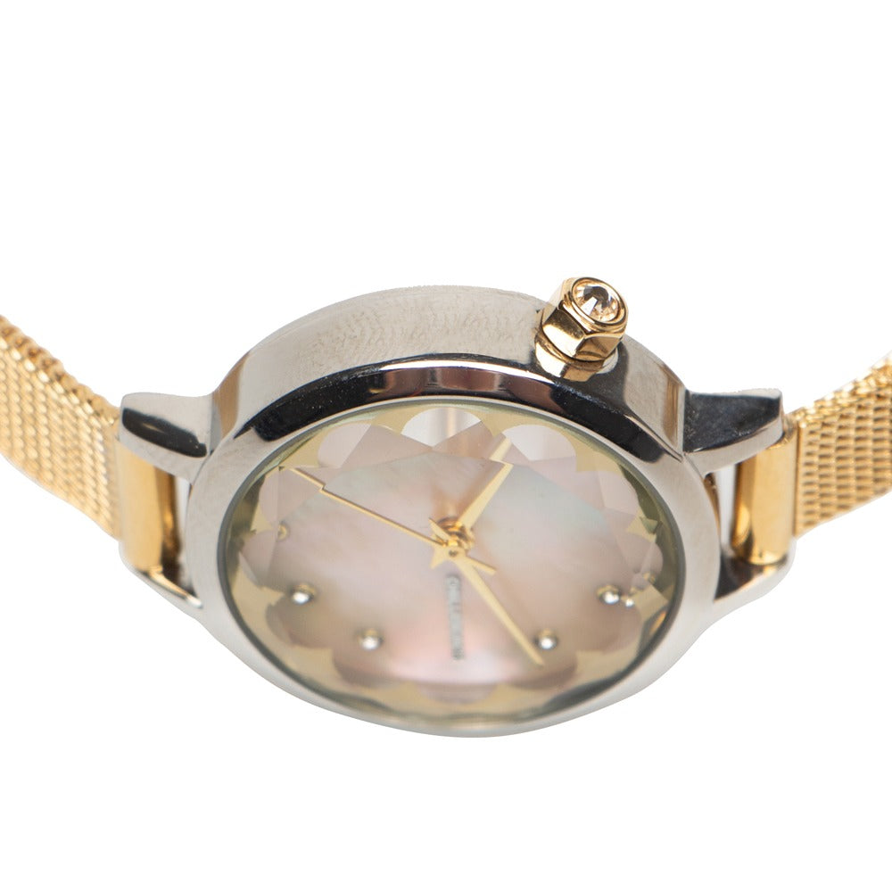 RELOGIOS RISQUE FEMININO DOURADO BRASS REMT1712