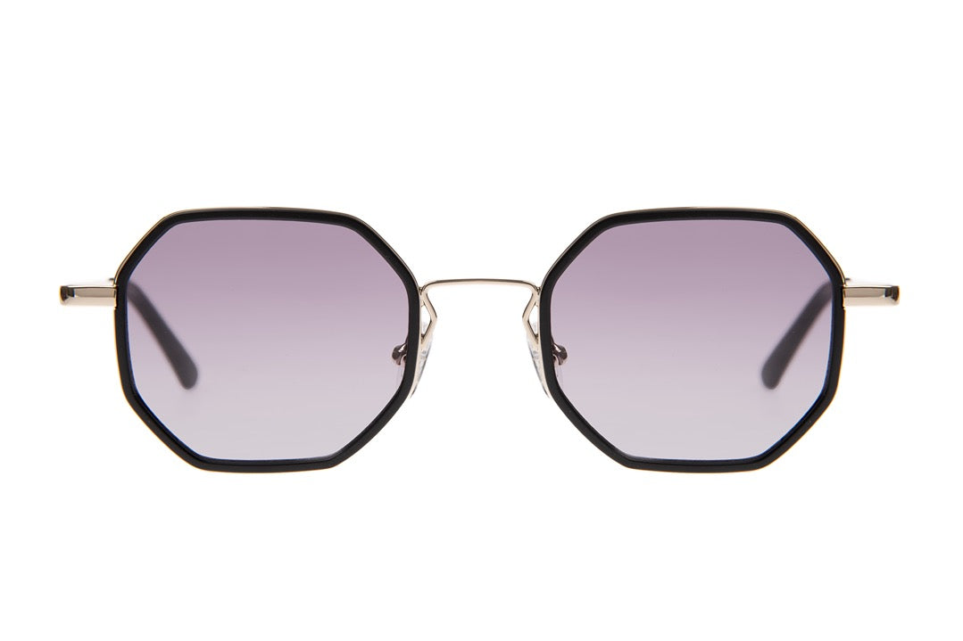 Unisex Octagonal Smoke Golden Sunglasses