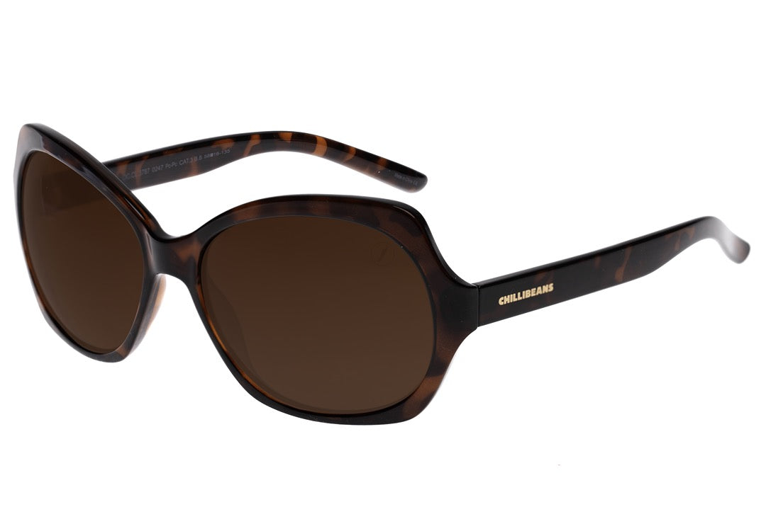 Chilli Beans Women's Basic Gradient Brown Tortoiseshell Sunglasses